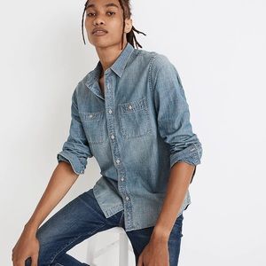 NWT Madewell Denim Perfect Shirt in Winterdale Wash